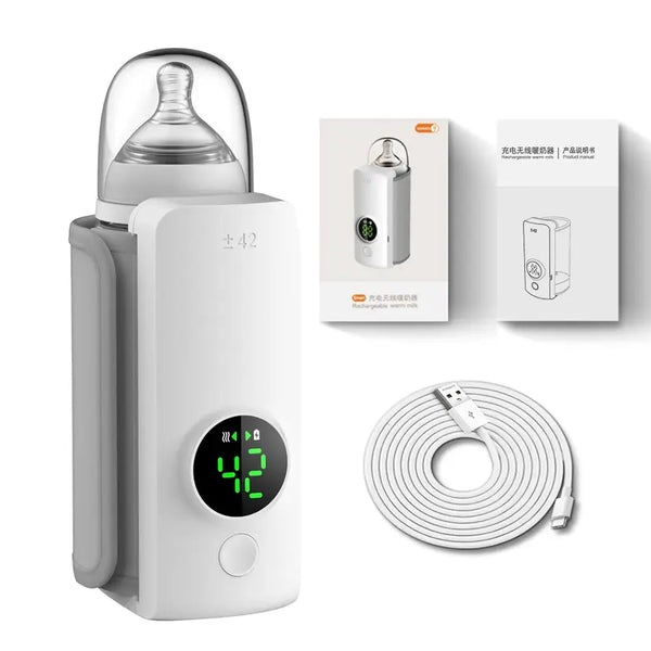 Portable Bottle Warmer with Display for Travel, 6000mAh Battery-Powered