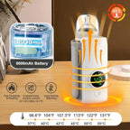 Portable Bottle Warmer with Display for Travel, 6000mAh Battery-Powered